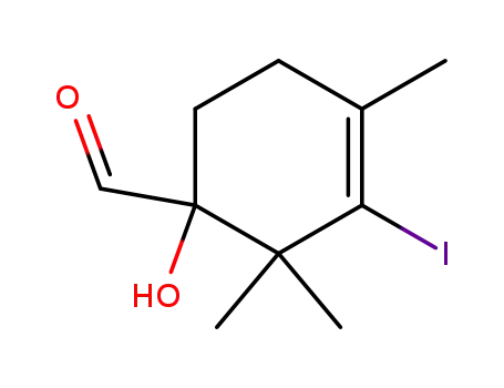 1-Hydroxy-3-iodo-2,2,4-trimethyl-cyclohex-3-enecarbaldehyde