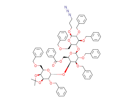 3-azidopropyl 2,6-di-O-benzyl-3,4-di-O-isopropylidene-α-D-galactopyranosyl-(1->4)-6-O-benzoyl-2,3-di-O-benzyl-β-D-galactopyranosyl-(1->4)-2,3,6-tri-O-benzyl-β-D-glucopyranoside