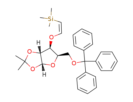 Molecular Structure of 218146-80-6 ((Z)-1,2-O-isopropylidene-3-O-(2'-trimethylsilyl-vinyl)-5-O-trityl-α-D-xylofuranose)