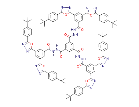 Molecular Structure of 175791-97-6 (1,3,5-Benzenetricarboxylic acid,
tris[2-[3,5-bis[5-[4-(1,1-dimethylethyl)phenyl]-1,3,4-oxadiazol-2-yl]benzo
yl]hydrazide])