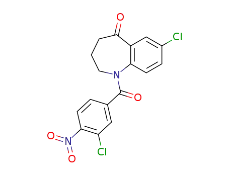 Molecular Structure of 247237-89-4 (7-chloro-1-(3-chloro-4-nitrobenzoyl)-5-oxo-2,3,4,5-tetrahydro-1H-1-benzazepine)