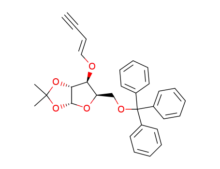 Molecular Structure of 177280-82-9 ((E) 3-O-(but-1'-en-3'-ynyl)-1,2-O-isopropylidene-5-O-trityl-α-D-xylofuranose)