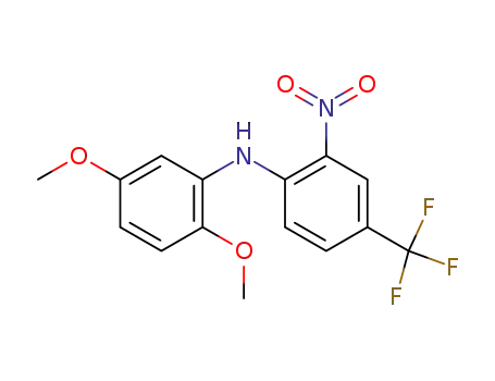 Molecular Structure of 146828-21-9 (2,5-Dimethoxy-2'-nitro-4'-trifluoromethyldiphenylamine)