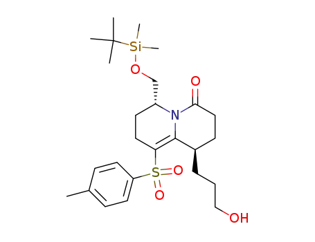 (1R,6R)-6-(tert-Butyl-dimethyl-silanyloxymethyl)-1-(3-hydroxy-propyl)-9-(toluene-4-sulfonyl)-1,2,3,6,7,8-hexahydro-quinolizin-4-one