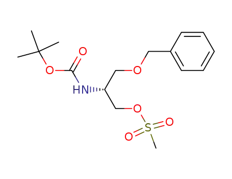 Molecular Structure of 178761-48-3 ((R)-2-t-butoxycarbonylamino-3-benzyloxy-1-methanesulfonyloxypropane)