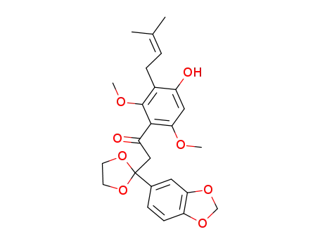 2-(2-Benzo[1,3]dioxol-5-yl-[1,3]dioxolan-2-yl)-1-[4-hydroxy-2,6-dimethoxy-3-(3-methyl-but-2-enyl)-phenyl]-ethanone