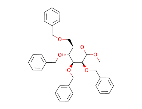 Molecular Structure of 83462-67-3 (METHYL 2,3,4,6-TETRA-O-BENZYL-Α-D-MANNOPYRANOSIDE)