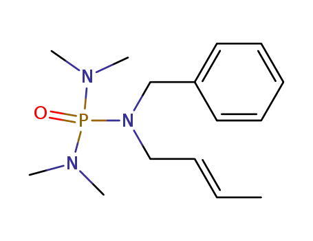 Molecular Structure of 189438-75-3 (Phosphoric triamide,
N-2-butenyl-N',N',N'',N''-tetramethyl-N-(phenylmethyl)-, (E)-)