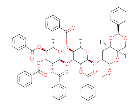 methyl (2,3,4-tri-O-benzoyl-α-L-rhamnopyranosyl)-(1->3)-(2,4-di-O-benzoyl-α-L-rhamnopyranosyl)-(1->2)-4,6-O-benzylidene-3-deoxy-α-D-xylo-hexopyranoside