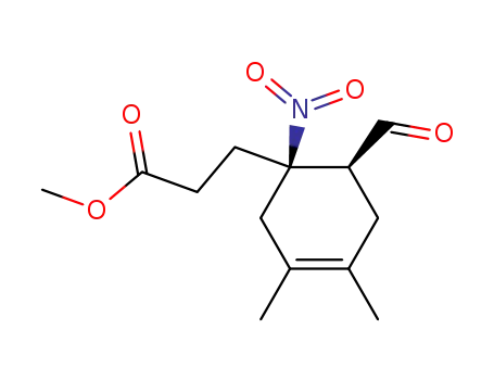 3-Cyclohexene-1-propanoic acid, 6-formyl-3,4-dimethyl-1-nitro-, methyl
ester, (1R,6S)-