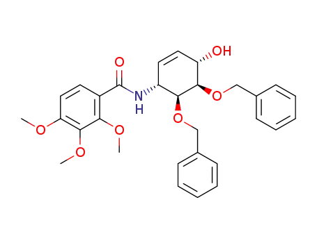 Molecular Structure of 153221-61-5 (<1R-(1α,4α,5β,6β)> N-<5,6-bis(phenylmethoxy)-4-hydroxy-2-cyclohexen-1-yl>-2,3,4-tris-(methoxy)-benzamide)