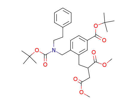 methyl 3-methoxycarbonyl-4-[5-(t-butoxycarbonyl)-2-[[[N-(2-phenylethyl)-N-t-butoxycarbonyl]amino]methyl]-phenyl]butanoate