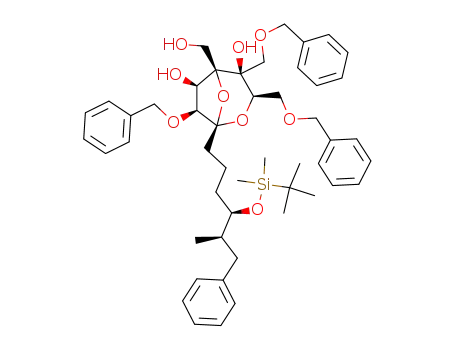 (1S,3R,4S,5R,6R,7S)-7-Benzyloxy-3,4-bis-benzyloxymethyl-1-[(4R,5R)-4-(tert-butyl-dimethyl-silanyloxy)-5-methyl-6-phenyl-hexyl]-5-hydroxymethyl-2,8-dioxa-bicyclo[3.2.1]octane-4,6-diol