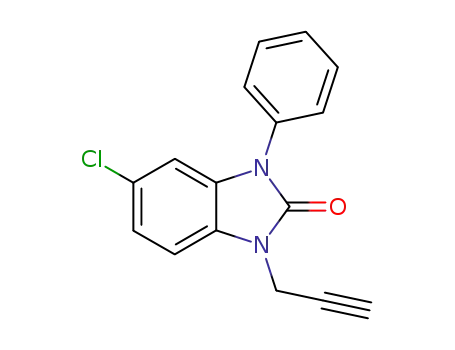 Molecular Structure of 79759-41-4 (5-chloro-3-phenyl-1-prop-2-yn-1-yl-1,3-dihydro-2H-benzimidazol-2-one)