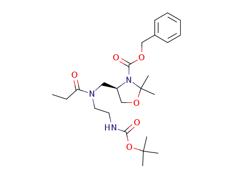benzyl (R)-2,2-dimethyl-4-(2-aza-4-tert-butoxycarbonylamino-2-propionyl)butyl-1,3-oxazolidine-3-carboxylate