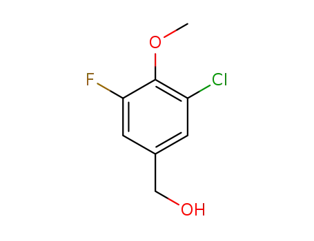 Molecular Structure of 886497-33-2 (3-CHLORO-5-FLUORO-4-METHOXYBENZYL ALCOHOL)