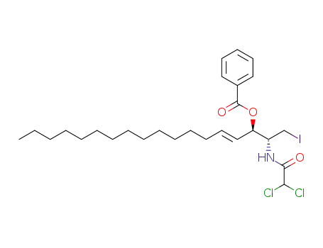 Benzoic acid (E)-(R)-1-[(R)-1-(2,2-dichloro-acetylamino)-2-iodo-ethyl]-hexadec-2-enyl ester