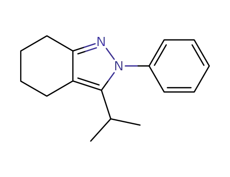 Molecular Structure of 91266-46-5 (2H-Indazole, 4,5,6,7-tetrahydro-3-(1-methylethyl)-2-phenyl-)