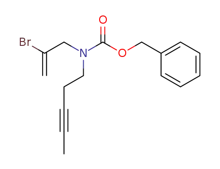 Molecular Structure of 187614-51-3 (Carbamic acid, N-(2-bromo-2-propen-1-yl)-N-3-pentyn-1-yl-, phenylmethyl ester)