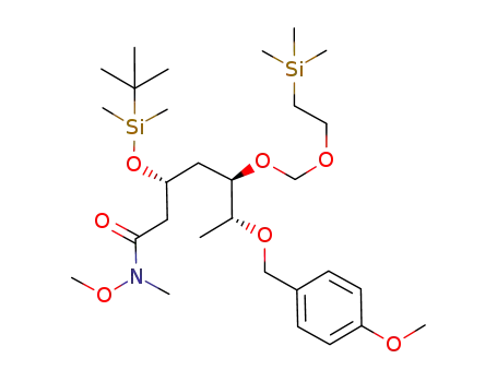 (3R,5R,6R)-3-(tert-Butyl-dimethyl-silanyloxy)-6-(4-methoxy-benzyloxy)-5-(2-trimethylsilanyl-ethoxymethoxy)-heptanoic acid methoxy-methyl-amide