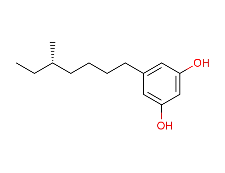 Molecular Structure of 220170-14-9 (5-((S)-5-Methyl-heptyl)-benzene-1,3-diol)