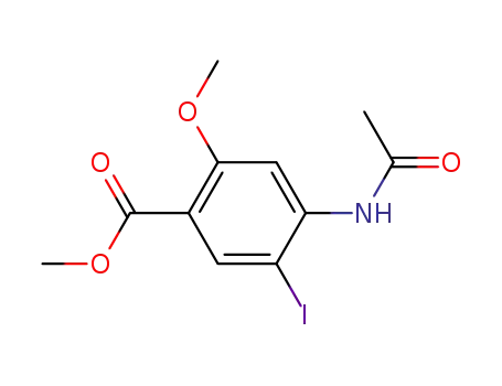 Molecular Structure of 201214-53-1 (methyl 4-acetamido-5-iodo-2-methoxybenzoate)