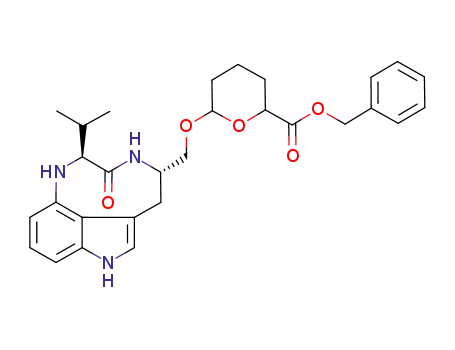 6-((10S,13S)-10-Isopropyl-11-oxo-3,9,12-triaza-tricyclo[6.6.1.0<sup>4,15</sup>]pentadeca-1,4,6,8<sup>(15)</sup>-tetraen-13-ylmethoxy)-tetrahydro-pyran-2-carboxylic acid benzyl ester