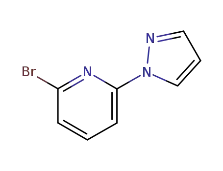 Molecular Structure of 123640-41-5 (2-BROMO-6-(1H-PYRAZOL-1-YL)PYRIDINE)