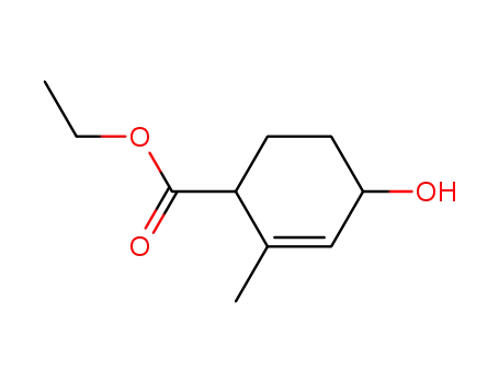Molecular Structure of 61203-60-9 (2-Cyclohexene-1-carboxylic acid, 4-hydroxy-2-methyl-, ethyl ester,
trans-)
