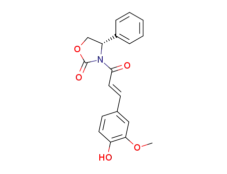2-Oxazolidinone,
3-[(2E)-3-(4-hydroxy-3-methoxyphenyl)-1-oxo-2-propenyl]-4-phenyl-,
(4S)-