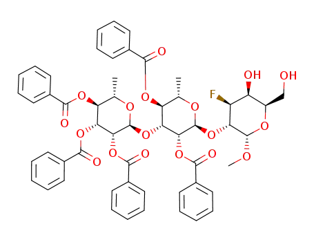 methyl (2,3,4-tri-O-benzoyl-α-L-rhamnopyranosyl)-(1-3)-(2,4-di-O-benzoyl-α-L-rhamnopyranosyl)-(1-2)-3-deoxy-3-fluoro-α-D-galactopyranoside