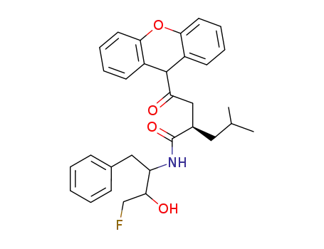 (R)-4-Methyl-2-[2-oxo-2-(9H-xanthen-9-yl)-ethyl]-pentanoic acid (1-benzyl-3-fluoro-2-hydroxy-propyl)-amide