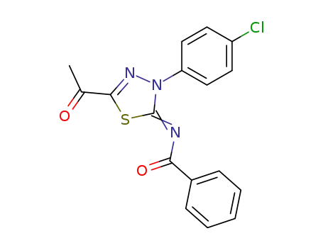 5-acetyl-3-(4-chlorophenyl)-2-benzoylimino-3H-[1,3,4]thiadiazole