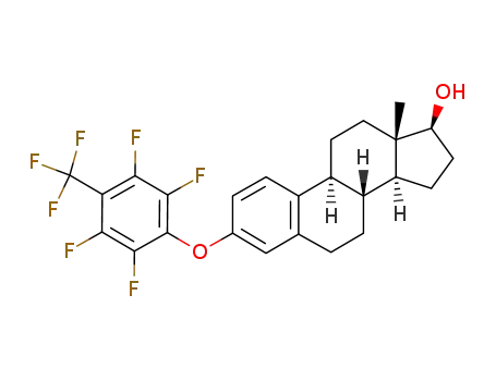 Molecular Structure of 90850-46-7 (3-<2,3,5,6-tetrafluoro-4-(trifluoromethyl)phenoxy>estra-1,3,5(10)-trien-17β-ol)