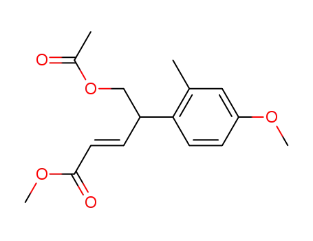 2-Pentenoic acid, 5-(acetyloxy)-4-(4-methoxy-2-methylphenyl)-, methyl
ester, (E)-
