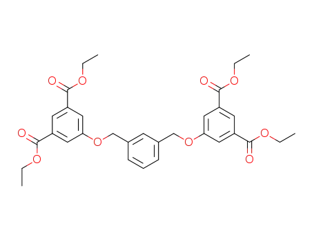 Molecular Structure of 147566-72-1 (1,3-Benzenedicarboxylic acid,
5,5'-[1,3-phenylenebis(methyleneoxy)]bis-, tetraethyl ester)