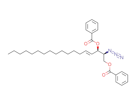 Molecular Structure of 202464-99-1 ((2R,3R,4E)-2-Azido-1,3-di-O-benzoyloctadec-4-ene-1,3-diol)