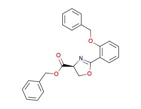 Molecular Structure of 188743-67-1 (4-Oxazolecarboxylic acid, 4,5-dihydro-2-[2-(phenylmethoxy)phenyl]-,
phenylmethyl ester, (4S)-)