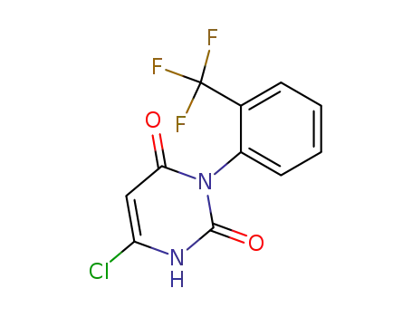 Molecular Structure of 185435-30-7 (2,4(1H,3H)-Pyrimidinedione, 6-chloro-3-[2-(trifluoromethyl)phenyl]-)