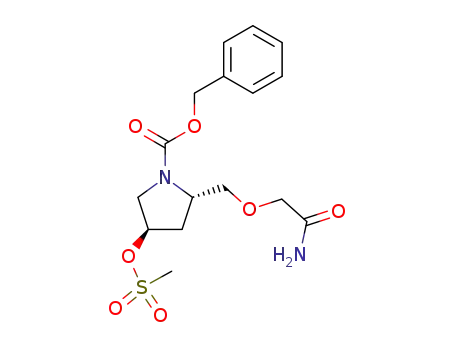 (2S,4R)-1-benzyloxycarbonyl-2-carbamoylmethyloxymethyl-4-methanesulfonyloxypyrrolidine