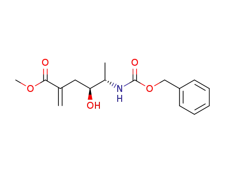 Molecular Structure of 241149-72-4 ((2'S,3'S)-methyl 2-[3-(benzyloxycarbonylamino)-2-hydroxybutyl]propenoate)