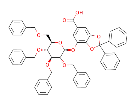 3,4-(diphenylmethylendioxy)-5-(2,3,4,6-tetra-O-benzyl-β-D-glucopyranosyloxy)benzoic acid