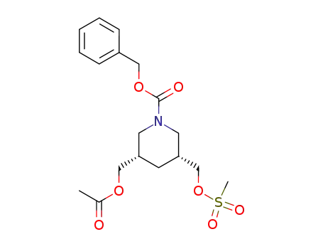 (3S,5R)-3-Acetoxymethyl-5-methanesulfonyloxymethyl-piperidine-1-carboxylic acid benzyl ester