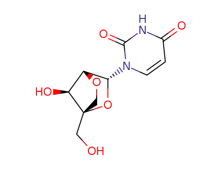Molecular Structure of 200435-92-3 (1-[2,5-Anhydro-4-C-(hydroxymethyl)-alpha-L-lyxofuranosyl]-2,4(1H,3H)-pyrimidinedione)