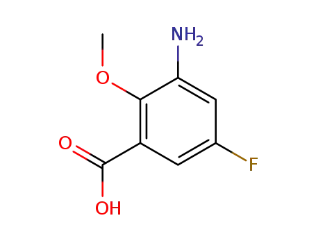 Molecular Structure of 151793-23-6 (3-aMino-5-fluoro-2-Methoxybenzoic acid)