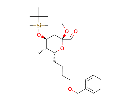 (2R,4S,5S,6R)-6-(4-Benzyloxy-butyl)-4-(tert-butyl-dimethyl-silanyloxy)-2-methoxy-5-methyl-tetrahydro-pyran-2-carbaldehyde