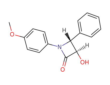 Molecular Structure of 101067-78-1 (trans-3-hydroxy-1-(4-methoxyphenyl)-4-phenylazetidin-2-one)