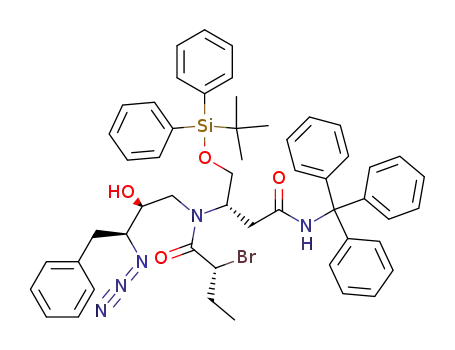 N-Triphenylmethyl (3S)-3-{N'-[(2S,3S)-3-azido-2-hydroxy-4-phenylbutyl]-N'-[(1R)-1-bromopropylcarbonyl]amino}-4-(tert-butyldiphenylsilyloxy)butyramide