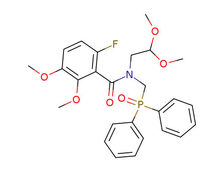 Molecular Structure of 265670-73-3 (<i>N</i>-(2,2-dimethoxy-ethyl)-<i>N</i>-(diphenyl-phosphinoylmethyl)-6-fluoro-2,3-dimethoxy-benzamide)