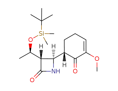 Molecular Structure of 135413-15-9 ((3S,4R)-3-[(R)-1-(tert-Butyl-dimethyl-silanyloxy)-ethyl]-4-((S)-3-methoxy-2-oxo-cyclohex-3-enyl)-azetidin-2-one)